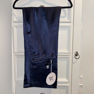 Princess Polly Navy Satin Trousers
